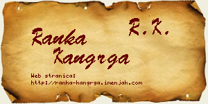 Ranka Kangrga vizit kartica